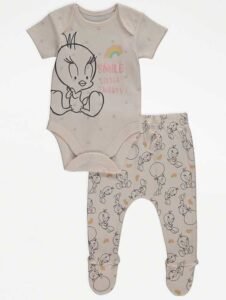 George - Looney Tunes Tweety Beige 2 Piece Outfit