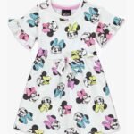 Matalan - Disney Girls Minnie Mouse Neon Printed Dress