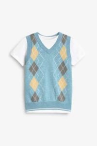 Next - Argyle Knitted Tank & T Shirt Set - Image 5