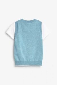 Next - Argyle Knitted Tank & T Shirt Set - Image 4