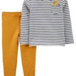 Carters - 2-Piece Striped Tee & Slub Jersey Pant Set