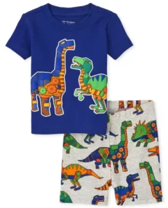 The Childrens Place - Baby And Toddler Boys Robot Dino Snug Fit Cotton Pajamas