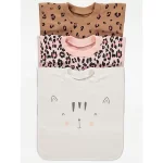 George - Pink Leopard Print Pull Over Bibs 3 Pack