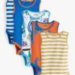 Next - Bright Animal Print Baby 5 Pack Vest Bodysuits