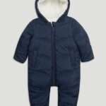 Matalan - Boys Navy Chevron Quilted Snowsuit