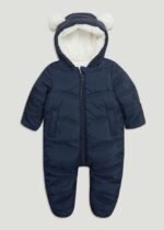 Matalan - Boys Navy Chevron Quilted Snowsuit