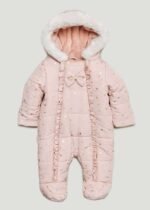 Matalan - Girls Pink Frill Snowsuit