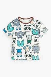 Next - Green/Yellow Printed Baby 3 Pack Animal T-Shirts - Image 5