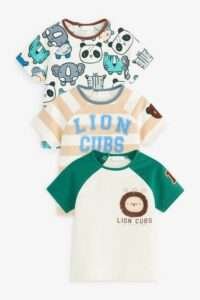 Next - Green/Yellow Printed Baby 3 Pack Animal T-Shirts