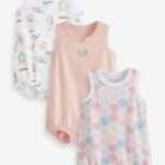 Next - Pink Sea Shell 3 Pack Rompers