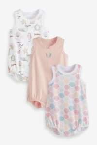 Next - Pink Sea Shell 3 Pack Rompers
