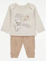 George - Disney Winnie The Pooh Brown Dressing Gown and Pyjamas 3 Piece Set - Image 3