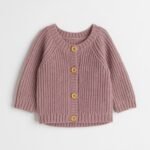 H&M - Rib-knit cardigan dusky pink