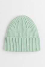 H&M - Rib-knit cotton hat mint green