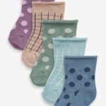 Next - Lilac Purple 5 Pack Baby Socks