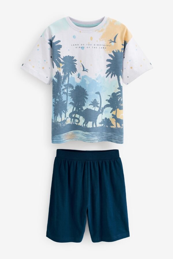Next - Blue Dinosaur Short Pyjamas