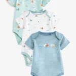 Next - Mint Green Transport Short Sleeve Bodysuits 3 Pack