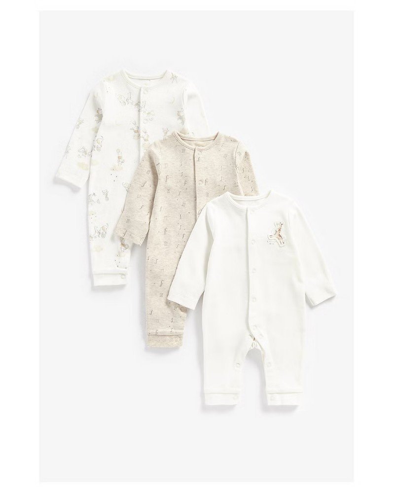 img_8038 Mothercare - oatmeal sleepsuits - 3 pack - Image 1
