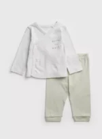 Sainsbury's Tu clothing - Grey & Sage Green Worth The Wait Pyjamas