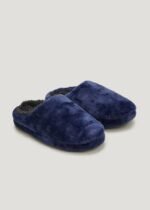 Matalan - Kids Navy Snuggle Mule Slippers