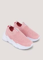 Matalan - Girls Pink Sparkle Sock Trainers