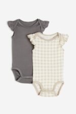 H&M - 2-pack picot-trim bodysuits