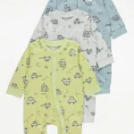 George - Vehicle Print Footless Sleepsuits 3 Pack