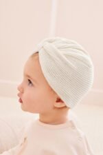 Next - Cream Baby Knitted Turban Hat - Image 4