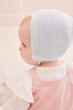 Next - Pale Grey Knitted Bonnet Baby Hat - Image 2