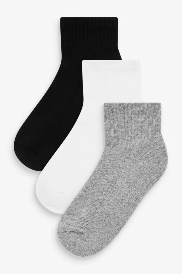 Next - 3 Pack Cushioned Mid Height Socks