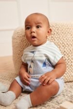 Next - Blue/White Boat Baby Rompers 3 Pack - Image 2