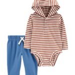 Carters-T Baby 2-Piece Hooded Bodysuit Pant Set