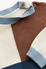 H&M - Cotton Sweater Dark blue/color-block - Image 2