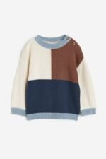 H&M - Cotton Sweater Dark blue/color-block