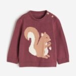 H&M - Cotton Sweater Dark pink/squirrel