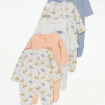 George - Safari Animals Sleepsuits 5 Pack