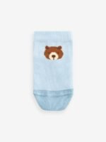 Next - Neutral/Blue Bears Cotton Rich Trainer Socks 7 Pack - Image 4