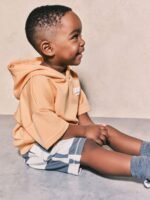 Next - Orange Short Sleeve Hooded Sweatshirt and Shorts Set - Image 3