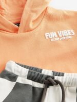 Next - Orange Short Sleeve Hooded Sweatshirt and Shorts Set - Image 2