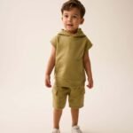 Next - Khaki Green Short Sleeve Utility Hoodie and Shorts Set