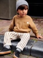 Next - Ecru 100% Cotton Sweatshirts And Stripe Joggers Set - Image 2