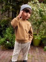 Next - Ecru 100% Cotton Sweatshirts And Stripe Joggers Set - Image 6