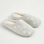 George - Grey Daisy Mule Slippers
