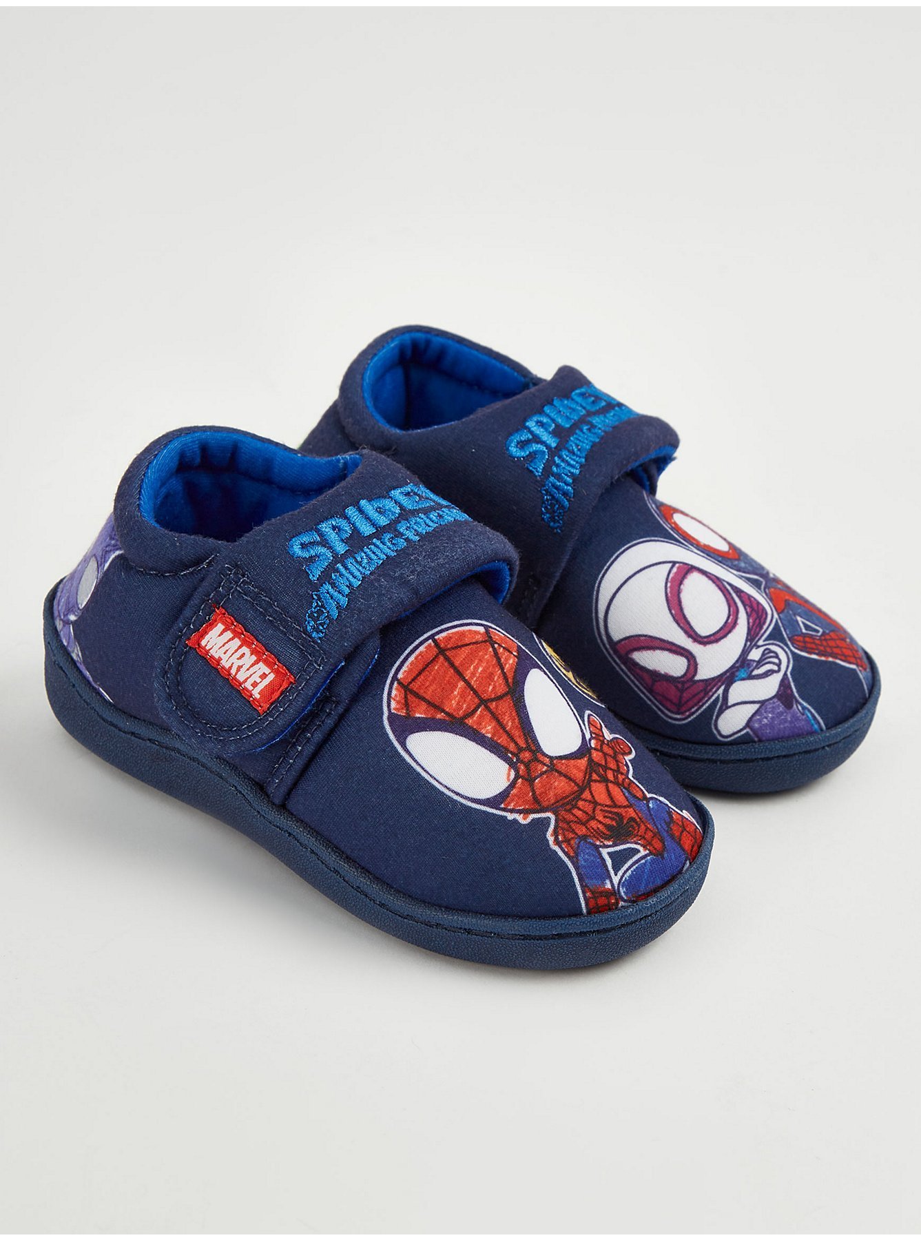 5059196437133 George - Marvel Spidey and Friends Navy Cupsole Slippers - Image 1