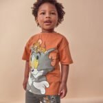 Next - Tan Brown Tom and Jerry Short Sleeve T-Shirt and Shorts Set