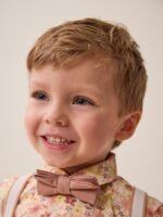 Next - Pink/Cream Floral Shirt Shorts 100% Cotton Braces and Bow Tie Set - Image 5