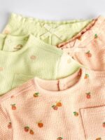 Next - Fluro Green/ Orange Floral 2 Pack Baby T-Shirts and Shorts Set - Image 5