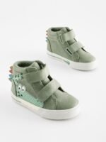 Next - Green Croc Wide Fit (G) Warm Lined High Top Touch Fastening Trainers