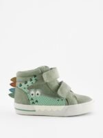 Next - Green Croc Wide Fit (G) Warm Lined High Top Touch Fastening Trainers - Image 2