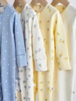 Next - Blue Baby Two Way 100% Cotton Zip Sleespuits 4 Pack - Image 4